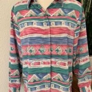 Alfred Dunner Multicolor Button Down Shirt